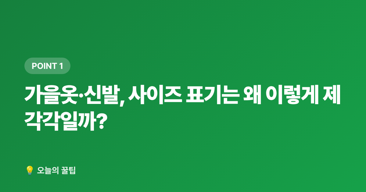 가을옷·신발, 사이즈 표기는 왜 이렇게 제각각일까? - 가을옷·신발 구매 전 꼭 확인할 사이즈·소재 가이드 (2026)