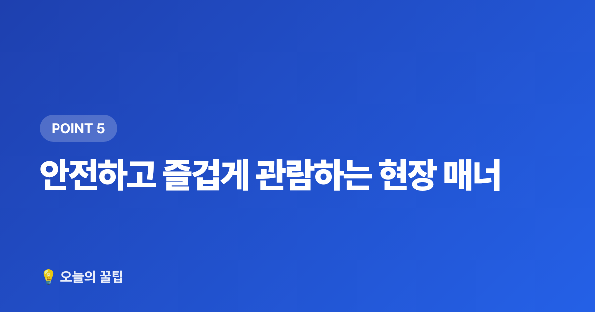 안전하고 즐겁게 관람하는 현장 매너 - 2026 가을 대학축제 아이돌 라인업 & 무료 공연 꿀팁