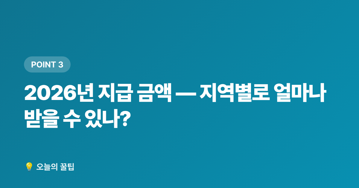 2026년 지급 금액 — 지역별로 얼마나 받을 수 있나? - 2026 청년 주거급여 분리지급 신청 자격과 방법 총정리