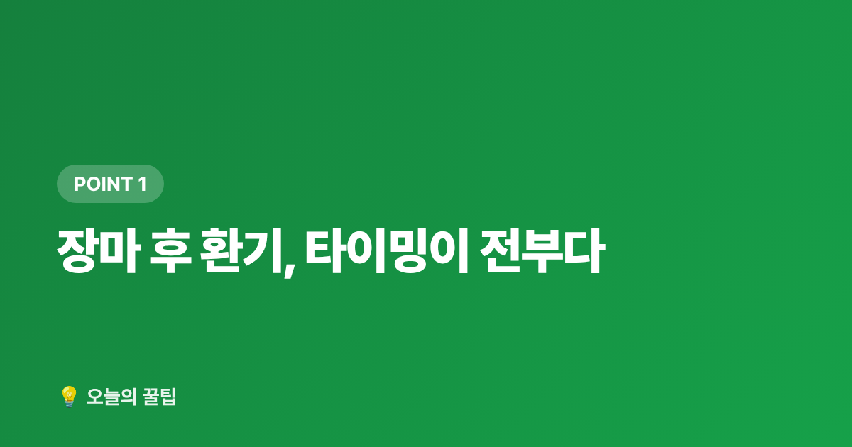 장마 후 환기, 타이밍이 전부다 - 장마 후 환기·옷장·신발장 냄새 제거 완벽 노하우