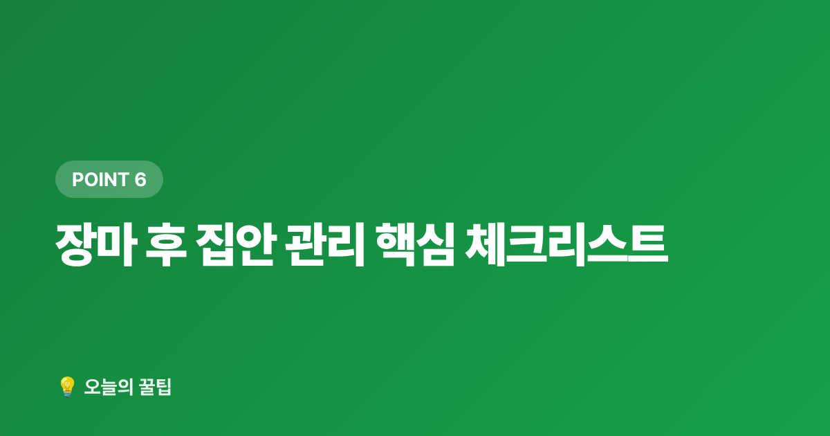 장마 후 집안 관리 핵심 체크리스트 - 장마 후 환기·옷장·신발장 냄새 제거 완벽 노하우