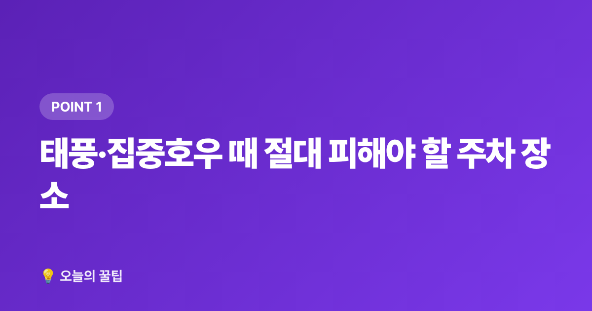태풍·집중호우 때 절대 피해야 할 주차 장소 - 차량 침수 예방 완벽 가이드 — 태풍 전 체크리스트