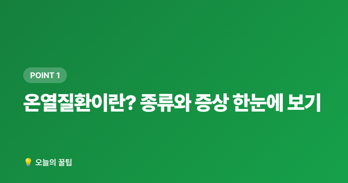 온열질환이란? 종류와 증상 한눈에 보기 - 폭염 온열질환 예방 생활수칙 총정리