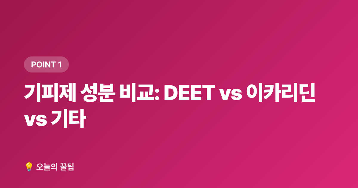 기피제 성분 비교: DEET vs 이카리딘 vs 기타 - 모기 기피제 추천 2026: 성분·지속시간·연령별 완벽 가이드